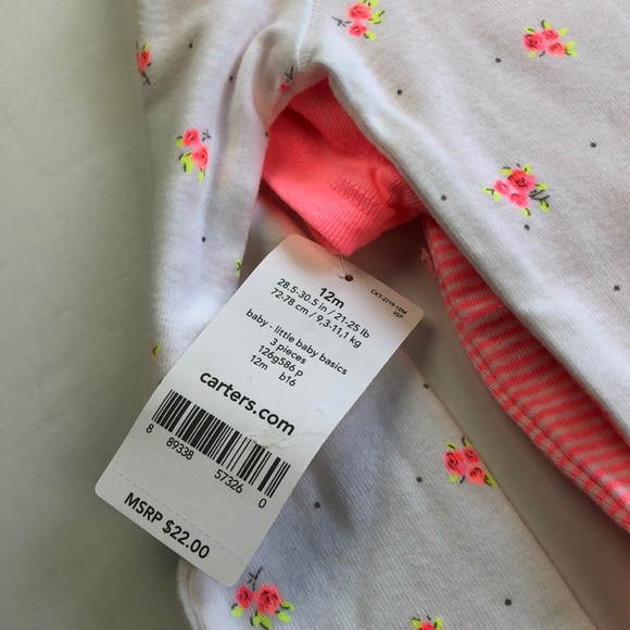 Pink and white matching set 12 month NWT - Picture 4 of 4